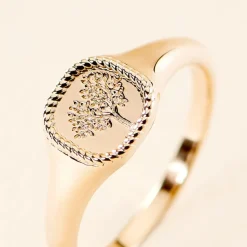 Chevalière Aviv Plaqué Or Jaune