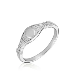 Chevalière Azteque Argent Blanc