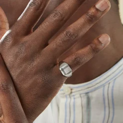 Chevalière Cillian Argent Blanc