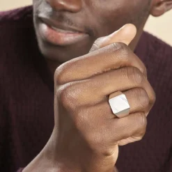 Chevalière Daniel Argent Blanc