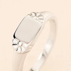 Chevalière Darian Argent Blanc