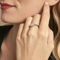 Chevalière Darian Argent Blanc