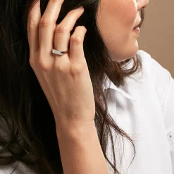 Chevalière Dotty Argent Blanc