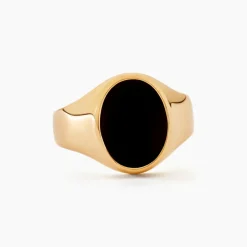 Chevalière Filipp Ovale Or Jaune Onyx