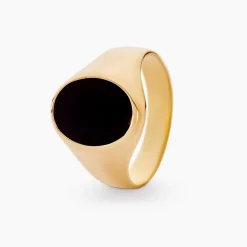 Chevalière Filipp Ovale Or Jaune Onyx