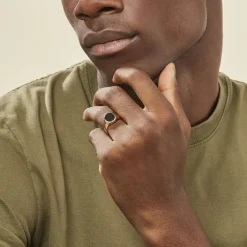 Chevalière Filipp Ovale Or Jaune Onyx