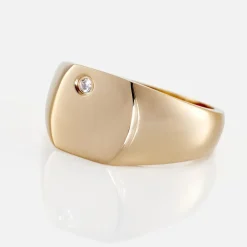 Chevalière Hide Plaqué Or Oxyde De Zirconium