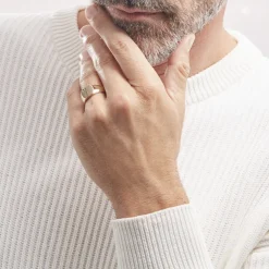 Chevalière Hide Plaqué Or Oxyde De Zirconium