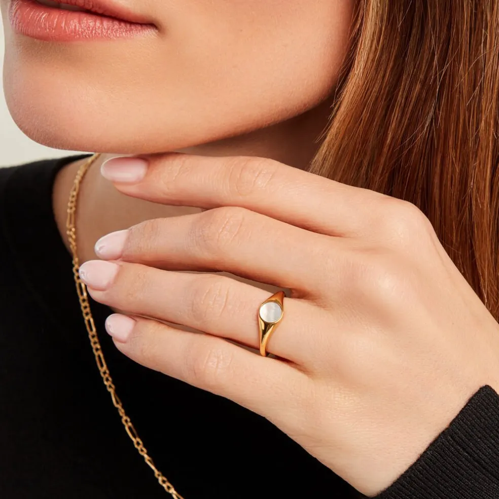 Chevalière Kent Or Jaune Nacre