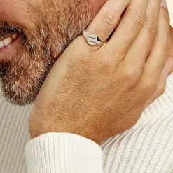 Chevalière Kety Argent Blanc