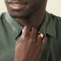 Chevalière Leoncette Plaqué Or Jaune