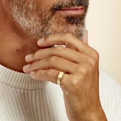 Chevalière Leyton Rectangle Or Jaune Oxyde De Zirconium