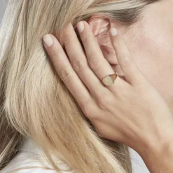 Chevalière Malcolm Carree Or Jaune Oxyde De Zirconium