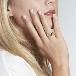 Chevalière Malcolm Carree Or Jaune Oxyde De Zirconium