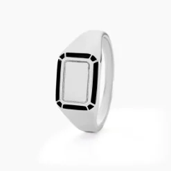 Chevalière Manny Argent Blanc