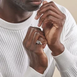 Chevalière Manny Argent Blanc