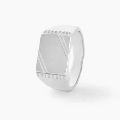 Chevalière Matthieu Argent Blanc