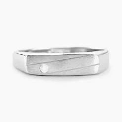 Chevalière Michel Argent Blanc Oxyde De Zirconium