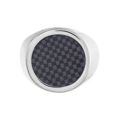 Chevalière Phebus Him Acier Blanc