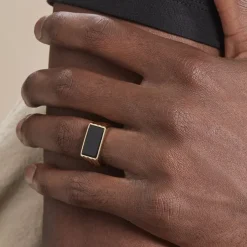 Chevalière Plaqué Hadrien Onyx