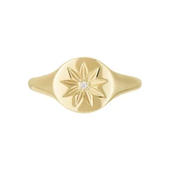 Chevalière Plaqué Or Crepinien Oxyde De Zirconium