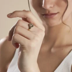 Chevalière Plaqué Or Crepinien Oxyde De Zirconium