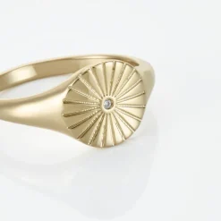 Chevalière Plaqué Or Florenz Oxyde De Zirconium