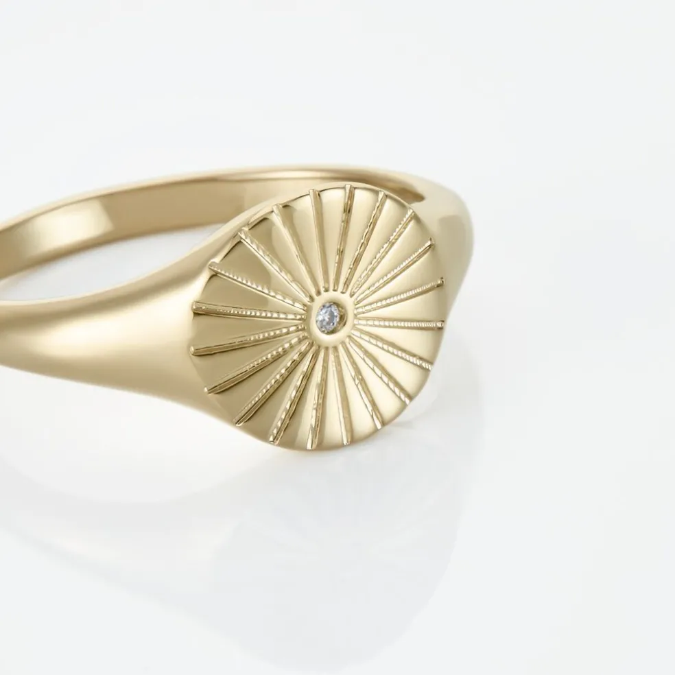 Chevalière Plaqué Or Florenz Oxyde De Zirconium