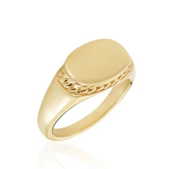 Chevalière Plaqué Or Jaune Nail