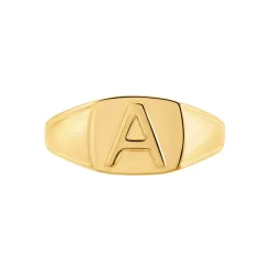 Chevalière Plaqué Or Jaune Luciano