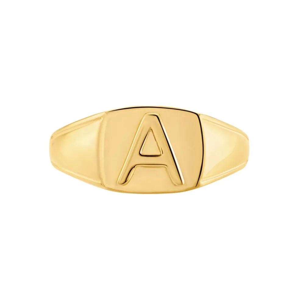 Chevalière Plaqué Or Jaune Luciano