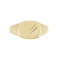 Chevalière Plaqué Or Khepri Oxyde De Zirconium