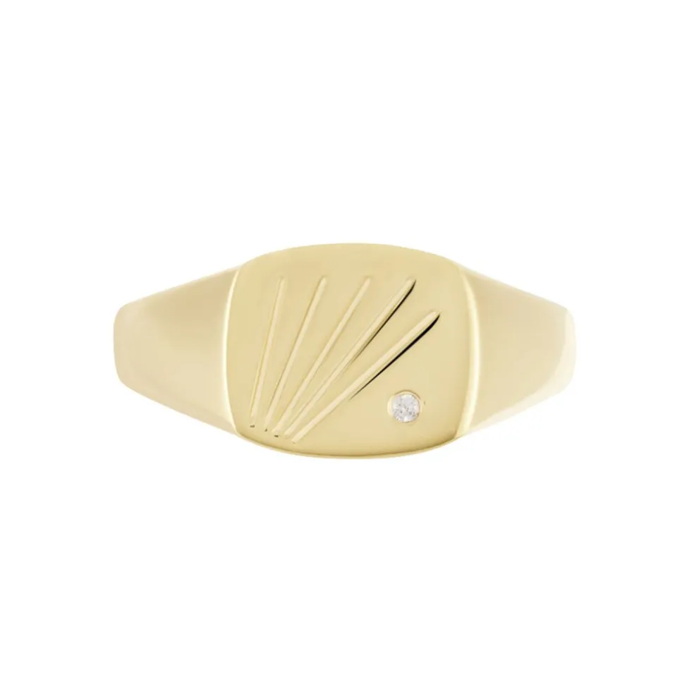 Chevalière Plaqué Or Khepri Oxyde De Zirconium