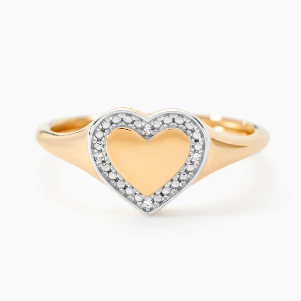 Chevalière Promesse Pour L'eternite Or Jaune Diamant