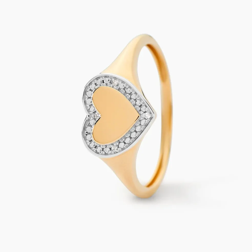 Chevalière Promesse Pour L'eternite Or Jaune Diamant