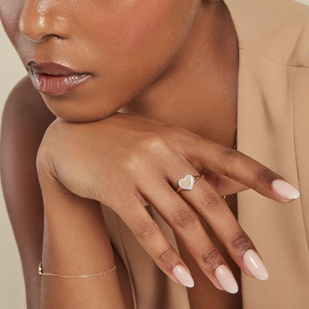 Chevalière Promesse Pour L'eternite Or Jaune Diamant