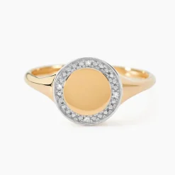 Chevalière Promesse Pour L'eternite Or Jaune Diamant