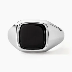 Chevalière Renelia Argent Blanc Blanc Onyx