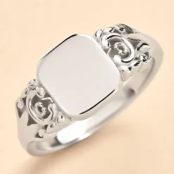 Chevalière Rita Argent Blanc