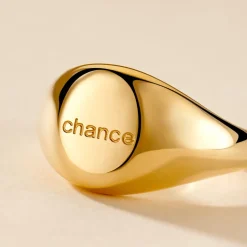 Chevalière Sabadell Acier Jaune