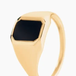 Chevalière Tertius Or Jaune Onyx