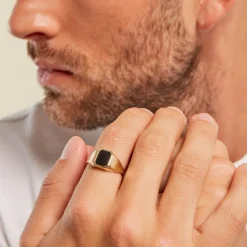 Chevalière Tertius Or Jaune Onyx