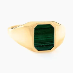 Chevalière Tertiussa Or Jaune Malachite