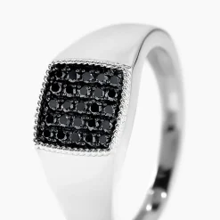 Chevalière Zack Or Blanc Diamant