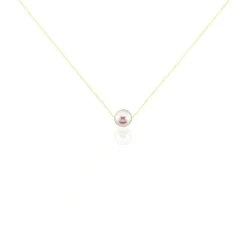 Collier 1 Perle Or Jaune Perle De Culture