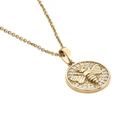 Collier Abelha Plaqué Or Jaune Oxyde De Zirconium