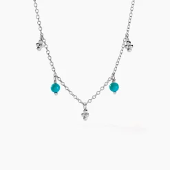 Collier Adiva Argent Blanc Turquoise