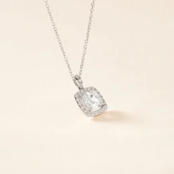 Collier Adrienne Or Blanc Oxyde De Zirconium