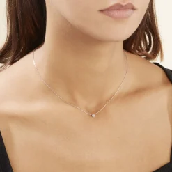 Collier Agota Or Blanc Diamant