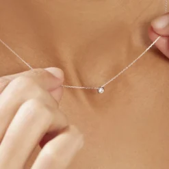 Collier Agota Or Blanc Diamant